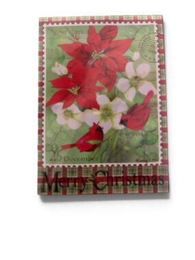 Meadow Creek Christmas Floral Poinsettia Cardinal Decorative Suede Garden Flag